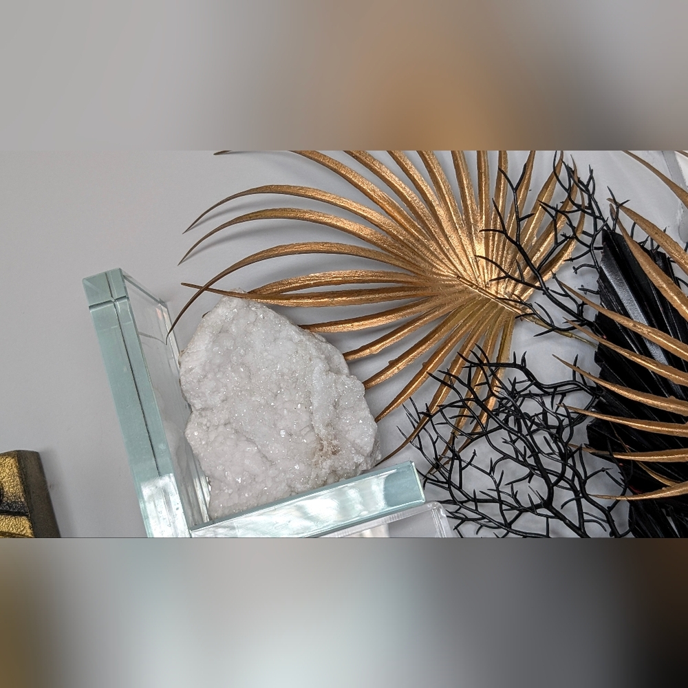 Quartz Crystal on Glass Bookend Stand